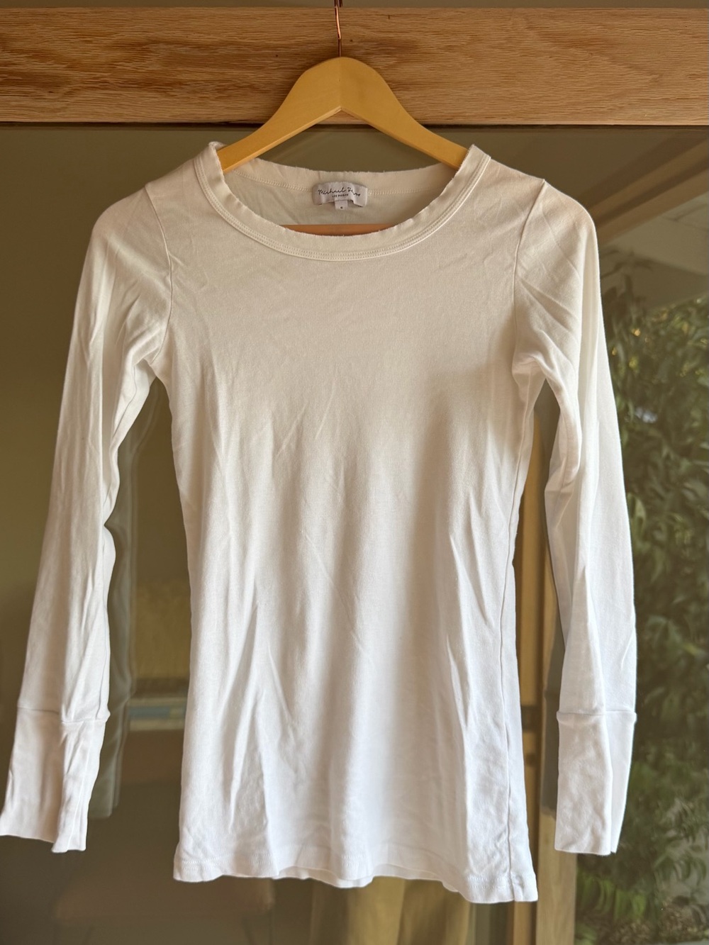 MICHAEL STARS White Long-Sleeve Crewneck Top